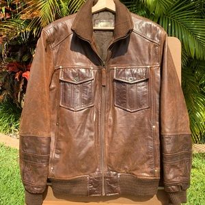 Men’s Large Aviatrix Brown Leather Jacket